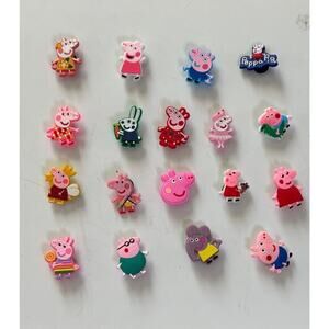 Peppa Pig Shoe Charms for Crocs/Holey Shoes 18 pcs-New